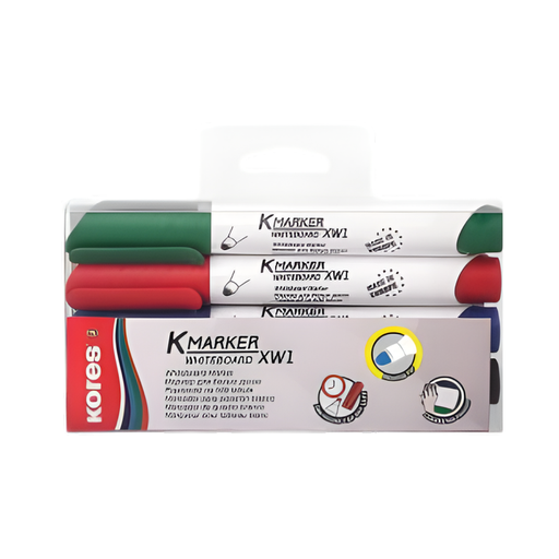 [OFF-120-639] MARCADOR P/PIZARRA COLORES TRADICIONALES KORES 4UDS