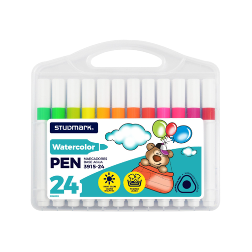 [OFF-ST-03915-24] MARCADORES BASE AGUA 24 COLORES STUDMARK