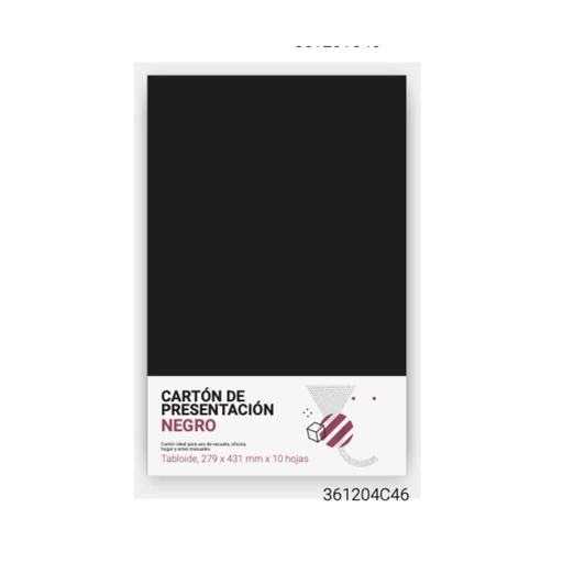 [361204C46] CARTON PRESENTACION NEGRO (TABLOIDE) 11X17 (PAQ 10)