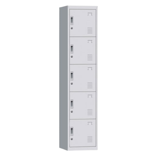 [OFF-6009] LOCKER 5 PUERTAS VERTICAL GRIS CLARO M-05 