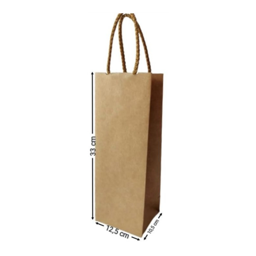 [OFF-BK-1007] BOLSA KRAFT VERTICAL PARA BOTELLA #1007 33X12,5X10,5CM