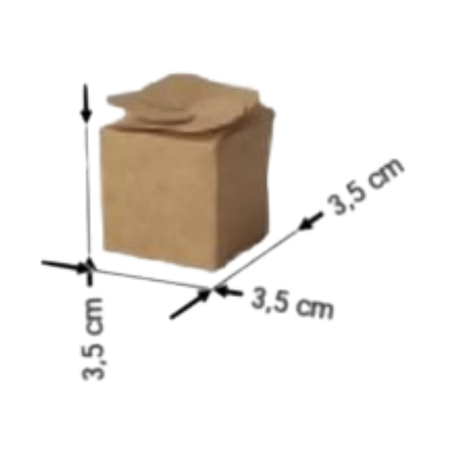 [OFF-CK-4002] CAJA KRAFT C/CIERRE FLOR #4002 3,5X3,5X3,5CM