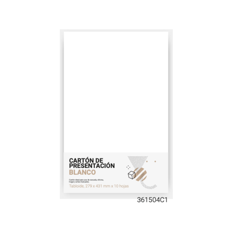 [SP-361504C1] CARTON PRESENTACIÓN BLANCO (TABLOIDE) 11X17 (PAQ 10)