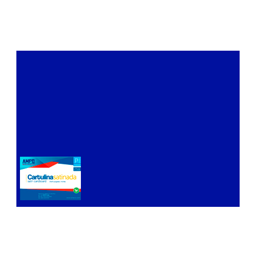 [CS-AZ-AMP] CARTULINA SATINADA AZUL AMPO PAQ 25