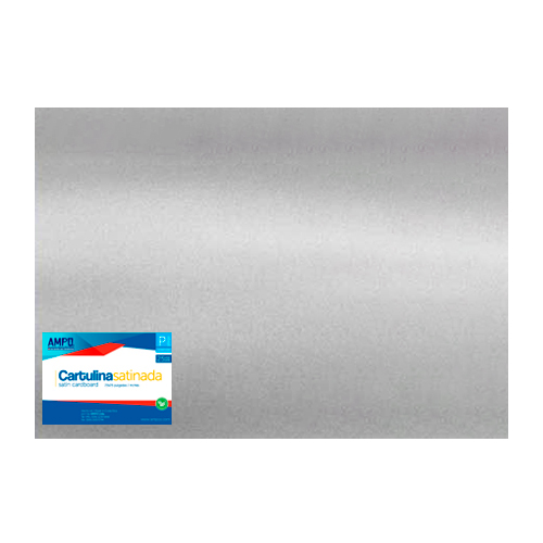 [CS-P-AMP] CARTULINA SATINADA PLATA AMPO PAQ 25