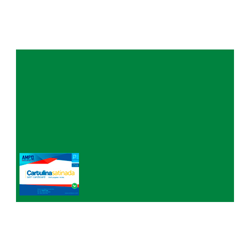 [CS-VNA] CARTULINA SATINADA VERDE NAVIDAD AMPO PAQ 25
