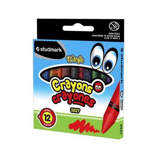 [OFF-ST-03827] CRAYONES TRIANGULARES 12 COLORES STUDMARK