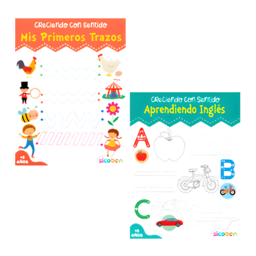 [OFF-BR-S-AS-5000] CRECIENDO CON SENTIDO - TITULOS APRENDIZAJE PREESCOLAR TRAZOS Y APRENDIENDO INGLES SICOBEN