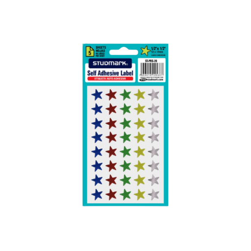 [OFF-ST-PRS-28] ETIQUETA METAL ESTRELLAS SURTIDO STUDMARK