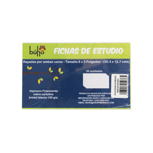 [OFF-0090] FICHA #3 BUHO RAY BLANCA 5X8 (PAQ 100)