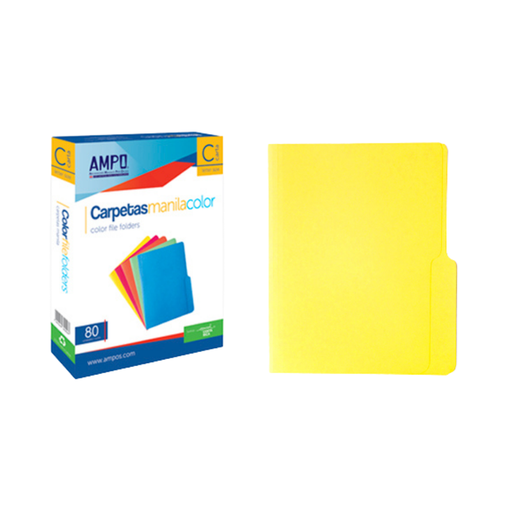 [OFF-012014] FOLDER AMPO COLOR AMARILLO T/CARTA PAQ80