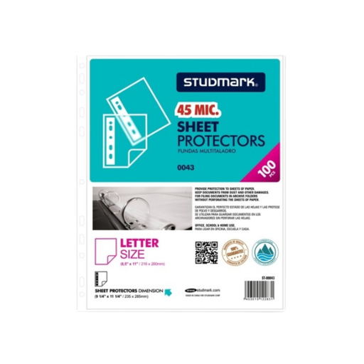 [OFF-ST-00043] FUNDAS PROTECTORAS CARTA 45Mic (100UDS) STUDMARK