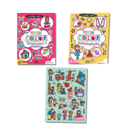 [OFF-SCA-8403] GIRLY PEGA Y COLOR -  LIBRO DE COLOREAR - TAPA BLANDA - 2 PORTADAS: SICOBEN